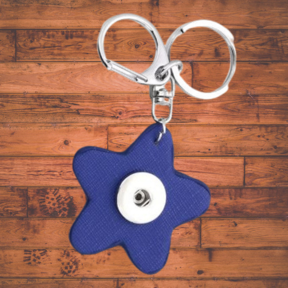 Star Blue Snap Button Key Chain